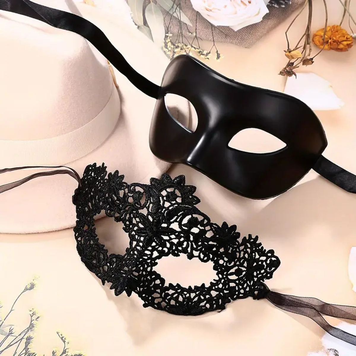 2pcs Hot New Sexy Black Lace M - مراجعة Black Face Mask Pack وسعره