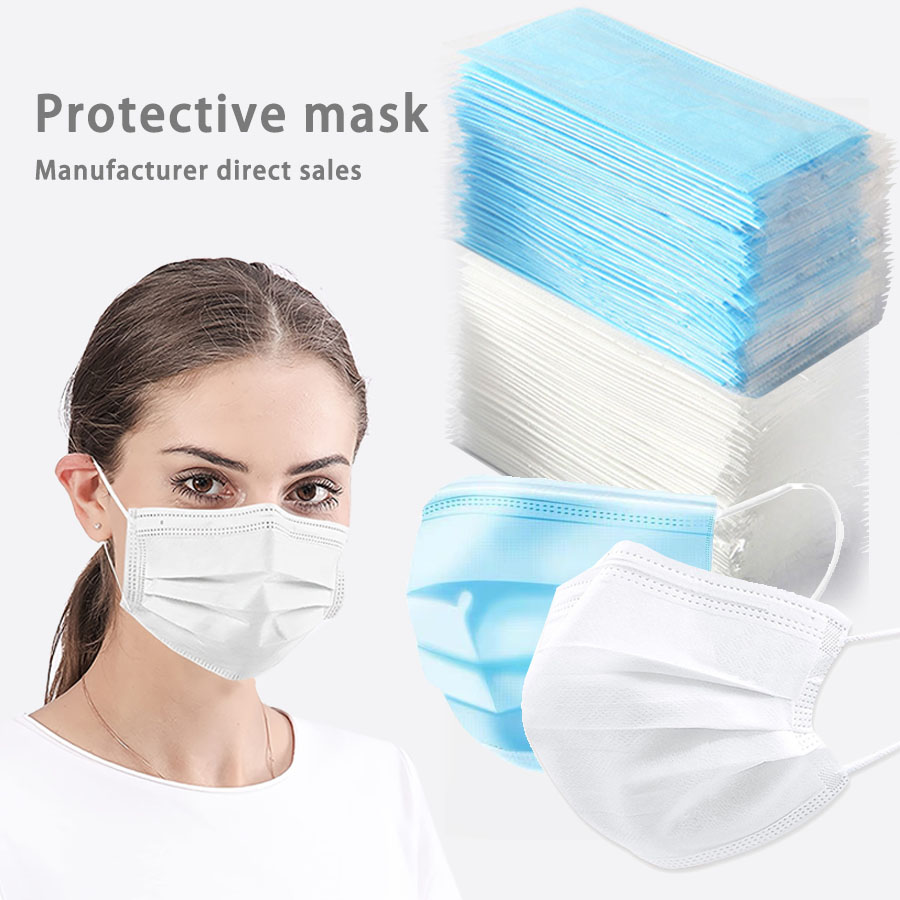 50/100Pcs Disposable Mask for  - مراجعة Disposable Mask Blue وسعره