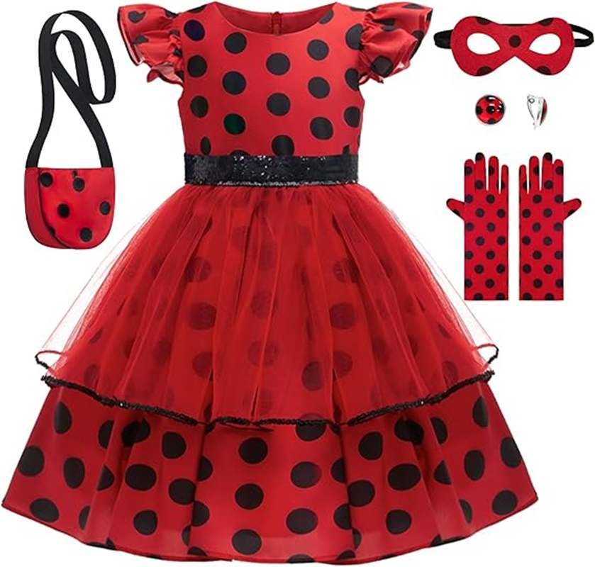 Girls Cosplay Costume Polka Do - مراجعة Kids Face Mask وسعره