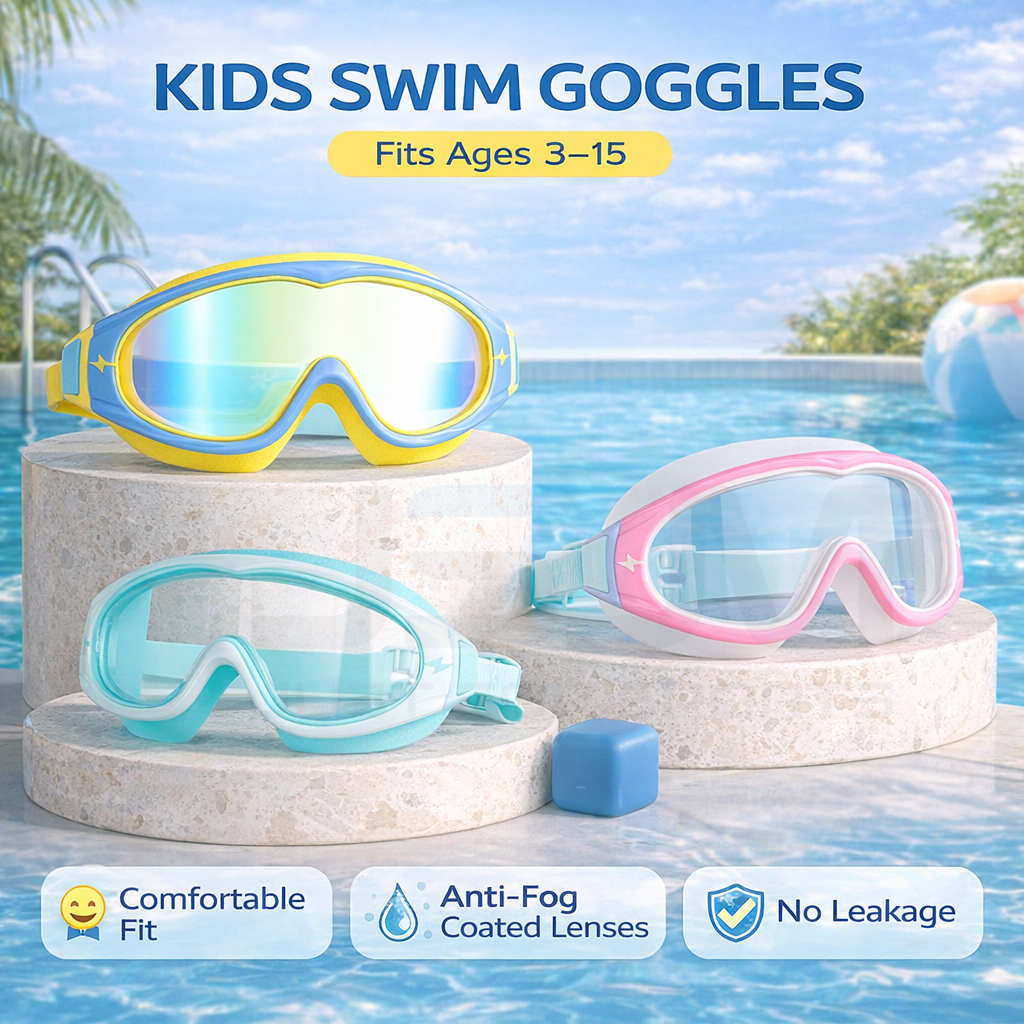 JSJM Kids Swimming Goggles Big - مراجعة Silicone Mask Bracket وسعره