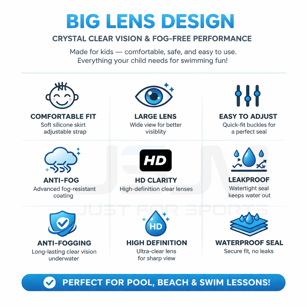 JSJM Kids Swimming Goggles Big - مراجعة Silicone Mask Bracket وسعره