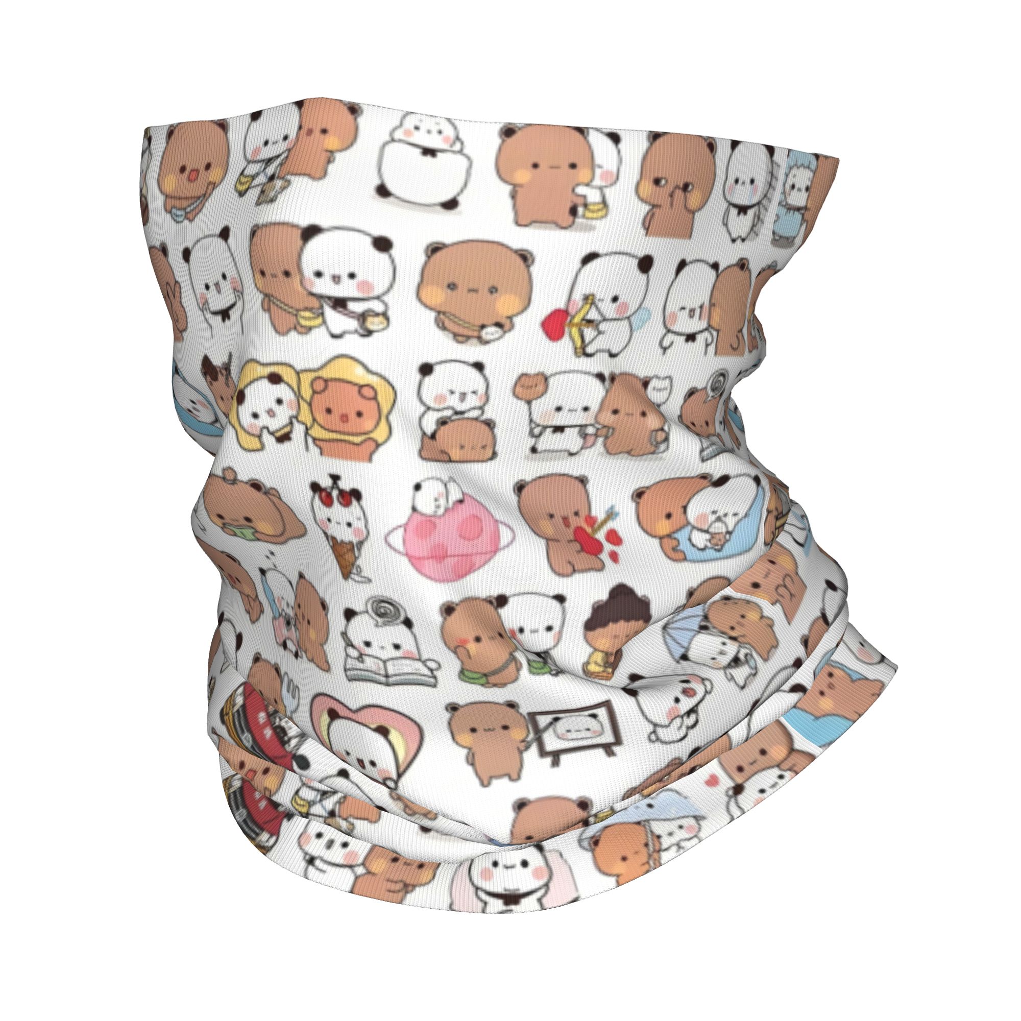 Custom Bear Cartoon Peach And  - مراجعة Neck Gaiter Face Cover وسعره