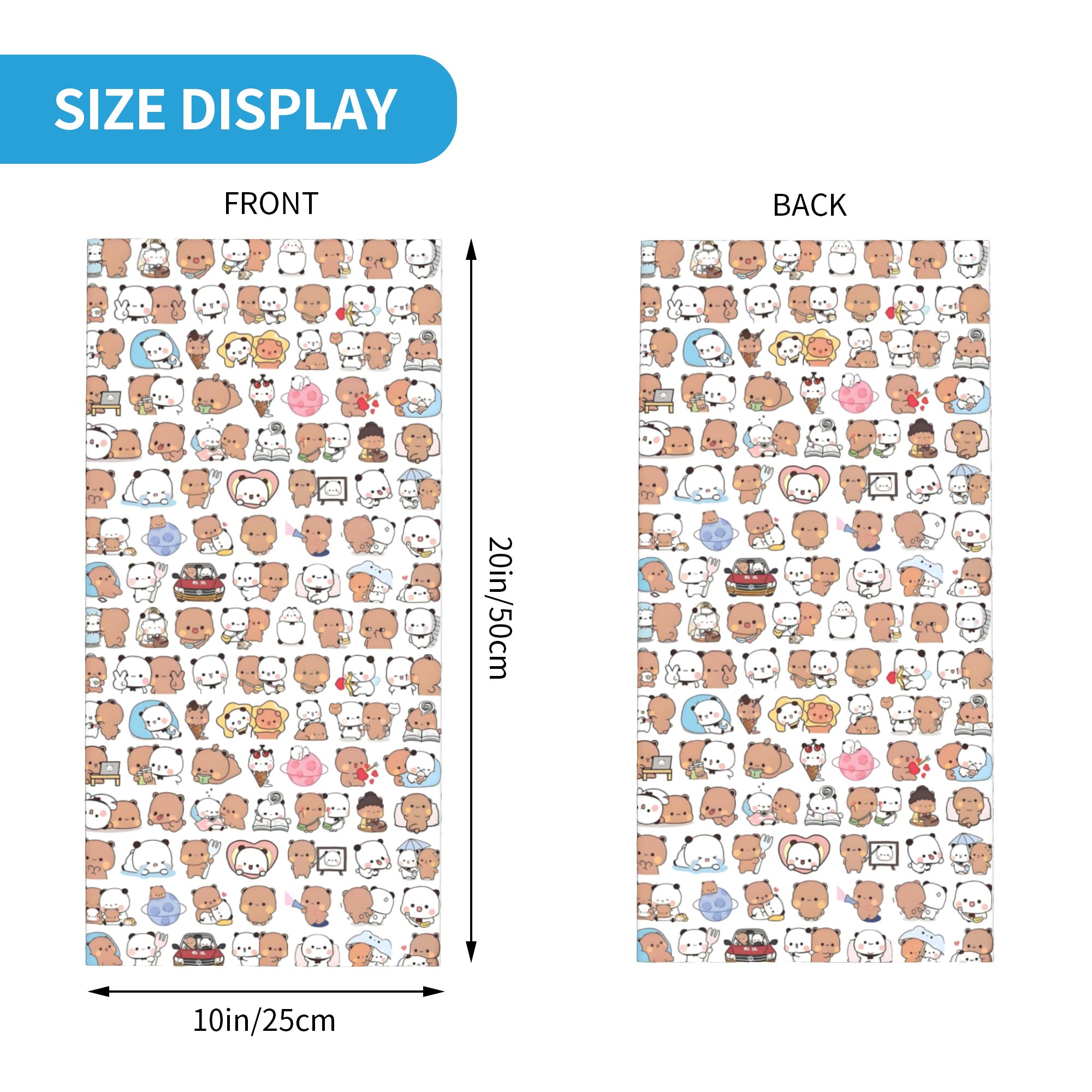 Custom Bear Cartoon Peach And  - مراجعة Neck Gaiter Face Cover وسعره