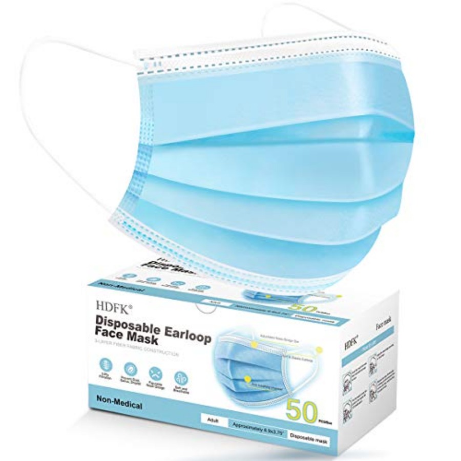 Face Mask Disposable Adults 3P - مراجعة Disposable Mask Blue وسعره