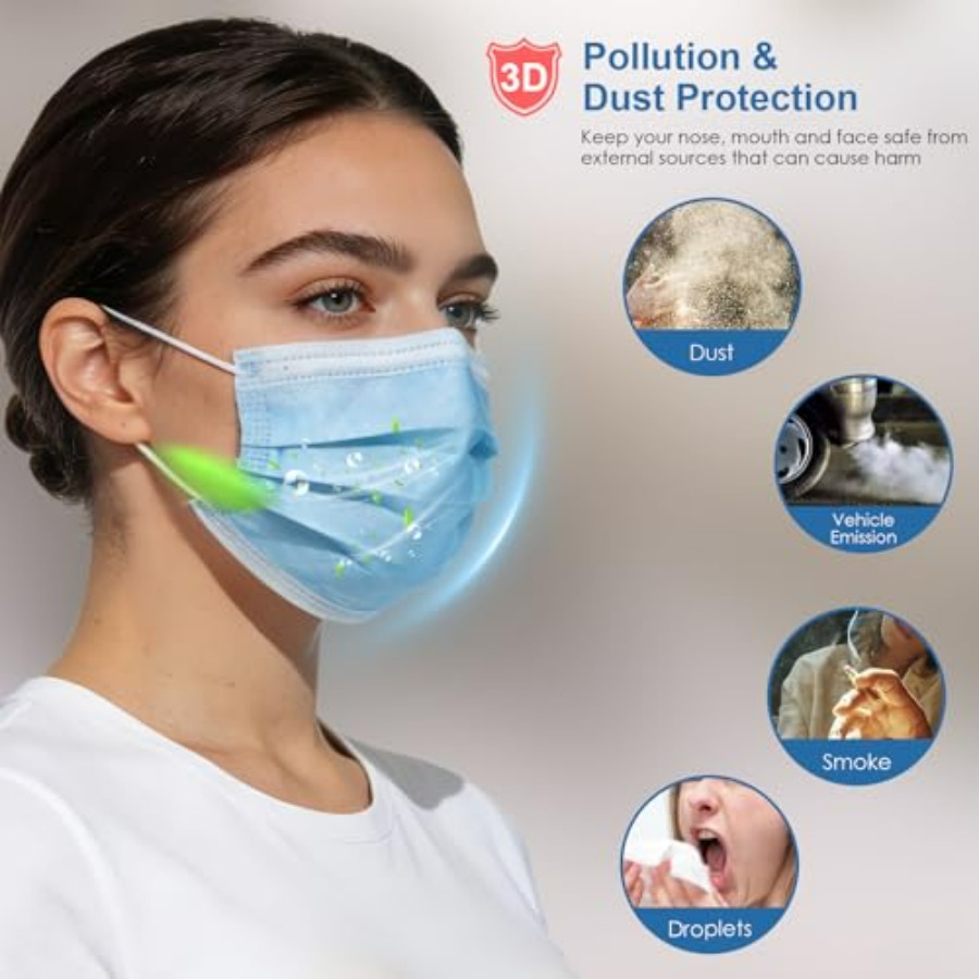 Blue Disposable Face Masks 100 - مراجعة Disposable Mask Blue وسعره