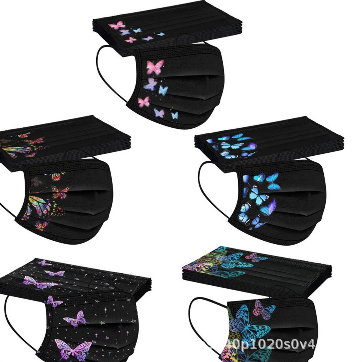50pcs colorful butterfly print - مراجعة Disposable Surgical Mask وسعره
