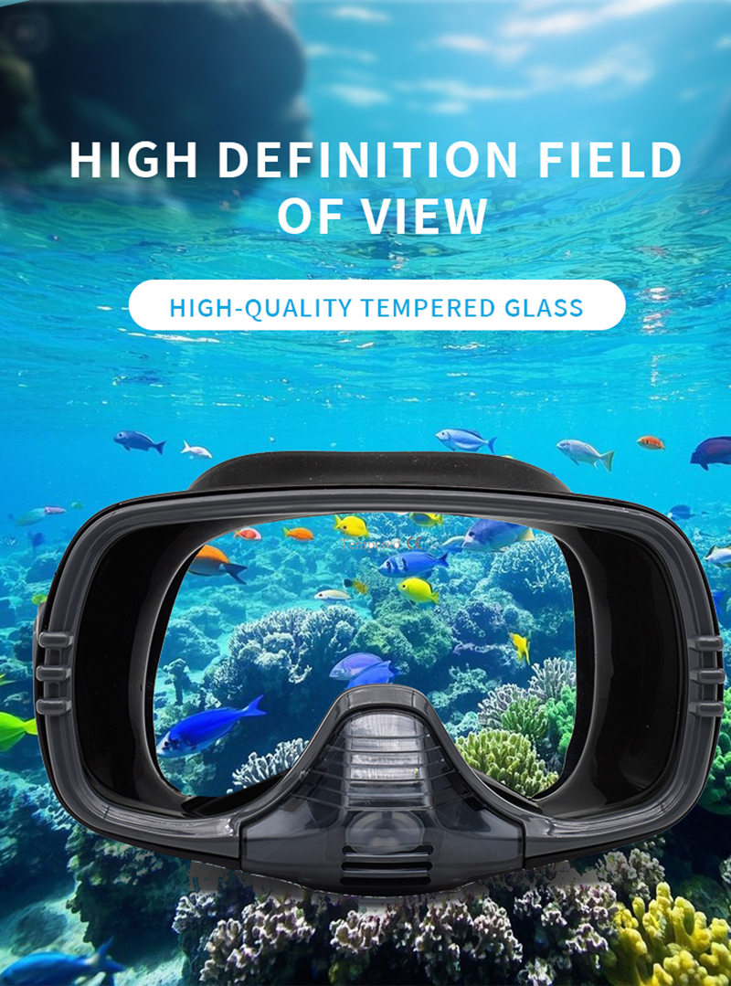 New Large Frame Diving Mask wi - مراجعة Silicone Mask Bracket وسعره