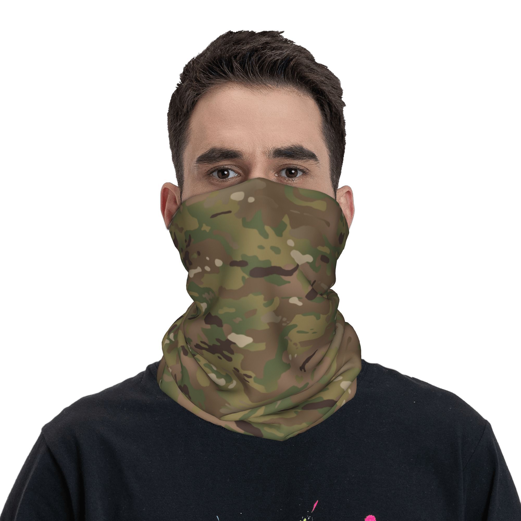Custom Military Camouflage Pat - مراجعة Neck Gaiter Face Cover وسعره