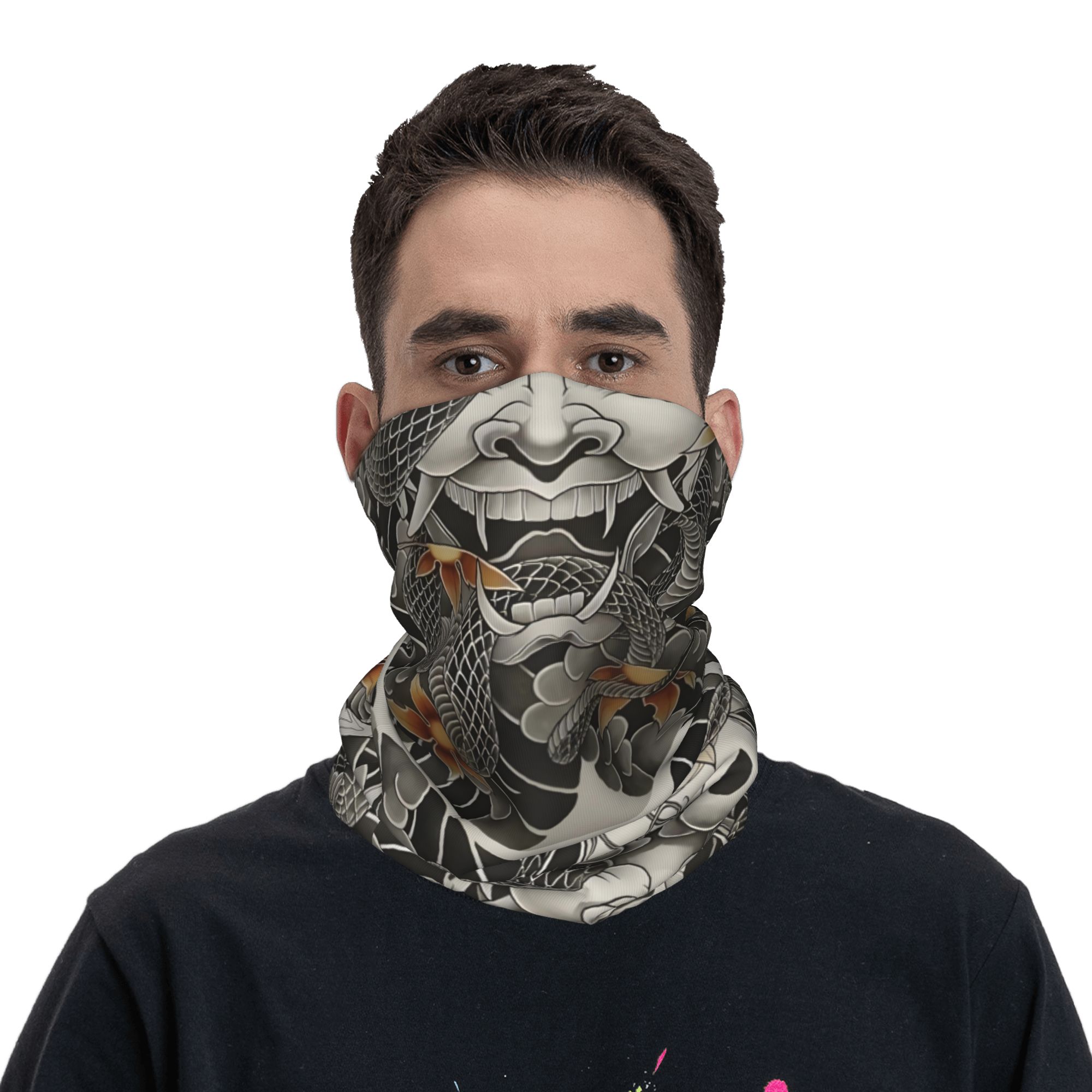 Custom Samurai Oni Demon Banda - مراجعة Neck Gaiter Face Cover وسعره