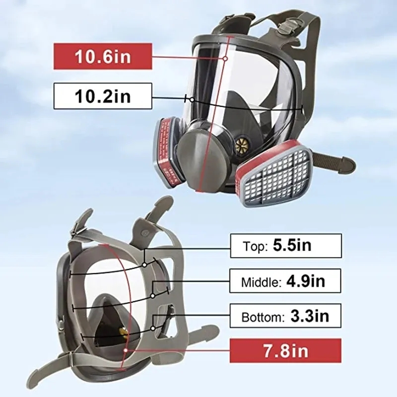 Large Size 6800 Gas Mask Full  - مراجعة Kn95 Respirator Mask وسعره