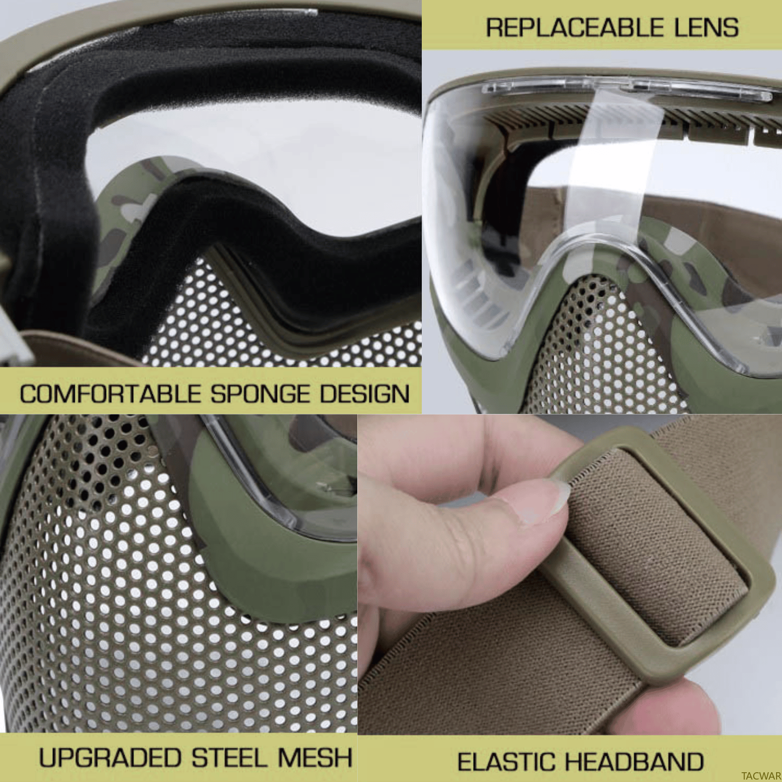 Airsoft Steel Mesh Mask Full F - مراجعة Anti Pollution Mask وسعره
